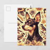 Carte Postale Illustration vintage Pinscher (Devant / Derrière)