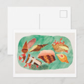 Carte Postale Illustration vintage Seashell (Devant / Derrière)