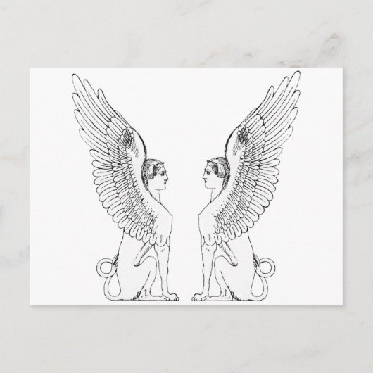 Carte Postale Illustration vintage Sphinx (Devant)