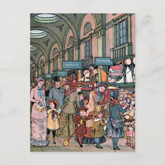 Carte Postale Illustration Vintage "The Arcade" (Devant)
