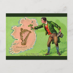 Carte Postale Illustration vintage unique - Erin's Isle