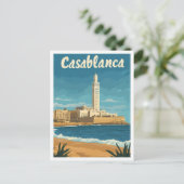 Carte Postale Illustration Vintage voyage de Casablanca Maroc (Debout devant)