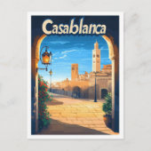 Carte Postale Illustration Vintage voyage de Casablanca Maroc (Devant)