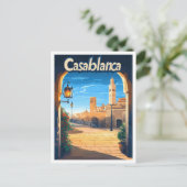 Carte Postale Illustration Vintage voyage de Casablanca Maroc (Debout devant)