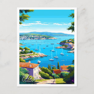 Carte Postale Illustration Vintage voyage de la Côte d'Azur
