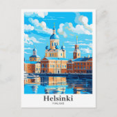 Carte Postale Illustration Vintage voyage Helsinki Finlande (Devant)