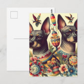 Carte Postale Illustration vintage Xoloitzcuintle (Devant / Derrière)