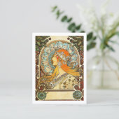 Carte Postale Illustration Zodiac Alphonse Mucha Postcard (Debout devant)