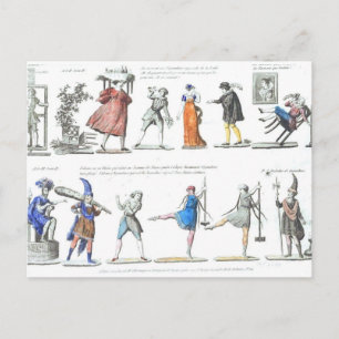 Carte Postale Illustrations de caractères de ballet français