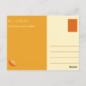 Carte Postale Illustrations de citations drôles de fruits orange (Dos)