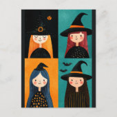 Carte Postale Illustrations de sorcière ironique Halloween Éffra (Devant)