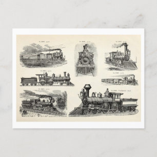 Carte postale Illustrations de train vintage