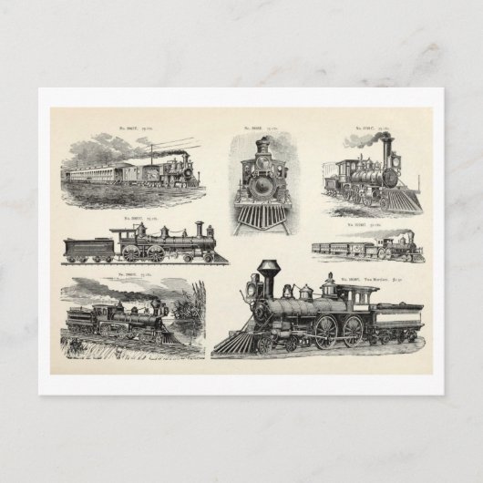 Carte postale Illustrations de train vintage (Devant)