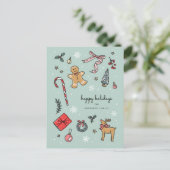 Carte postale Illustrations de vacances joyeux tir (Debout devant)