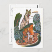 Carte Postale Illustrations russes vintages, fables d'Aesop 11 (Devant / Derrière)