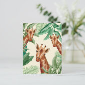 Carte Postale Illustrations vintages De Giraffe (Debout devant)