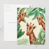 Carte Postale Illustrations vintages De Giraffe (Devant / Derrière)
