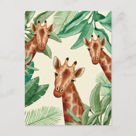 Carte Postale Illustrations vintages De Giraffe (Devant)