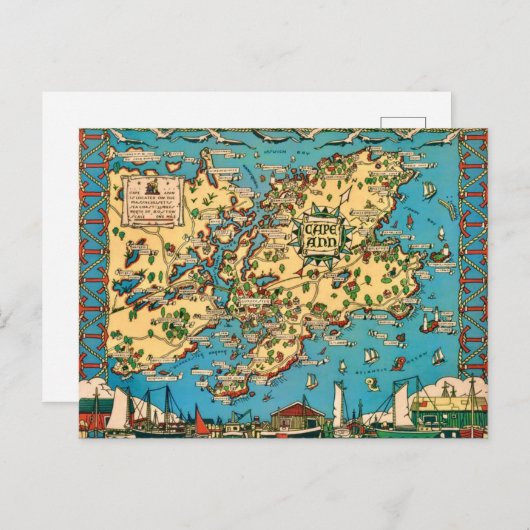 Carte postale illustrée Cape Ann (Devant / Derrière)