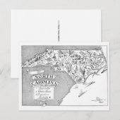 Carte postale illustrée de Caroline du Nord (Devant / Derrière)