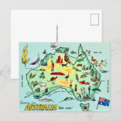 Carte postale illustrée de l'Australie (Devant / Derrière)