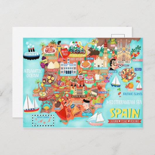 Carte postale illustrée de l'Espagne () (Devant / Derrière)