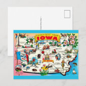 Carte postale illustrée de l'Iowa (Devant / Derrière)