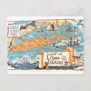 Carte postale illustrée de Long Island