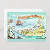 Carte postale illustrée de Nantucket MA (Devant / Derrière)