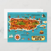 Carte postale illustrée de Porto Rico en espagnol (Devant / Derrière)