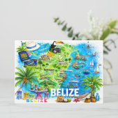 Carte postale illustrée du Belize dans les Caraïbe (Debout devant)