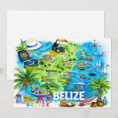 Carte postale illustrée du Belize dans les Caraïbe (Devant / Derrière)