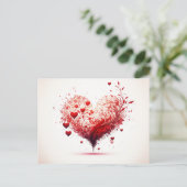 Carte postale illustrée du coeur (Debout devant)