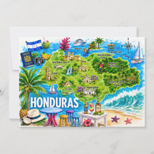 Carte postale illustrée du Honduras