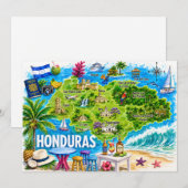 Carte postale illustrée du Honduras (Devant / Derrière)
