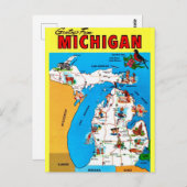 Carte postale illustrée du Michigan (Devant / Derrière)