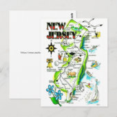 Carte postale illustrée du New Jersey (Devant / Derrière)