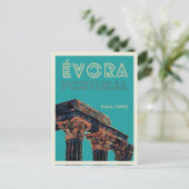 Carte postale illustrée du temple de Diane à Evora (Debout devant)