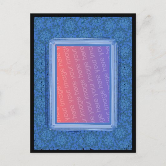 Carte postale illustrée en mosaïque bleue (Devant)