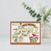 Carte postale illustrée vintage de Virginie-Occide (Debout devant)