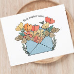 Carte Postale Illustrer les fleurs de puits<br><div class="desc">Vous avez besoin d'une façon réfléchie d'envoyer des souhaits de bien? Ne cherchez pas plus loin que notre carte postale "Sentez-vous mieux bientôt". Dotée d'une charmante illustration d'une enveloppe ornée de fleurs éclatantes, cette carte postale transmet des sentiments sincères d'une manière simple mais charmante. Personnalisez le message pour ajouter une...</div>