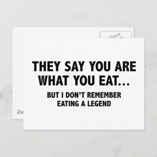 Carte Postale Ils Disent Que Vous Êtes Ce Que Vous Mangez... (Devant / Derrière)