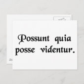 Carte Postale Ils le peuvent parce qu'ils le pensent. (Devant / Derrière)