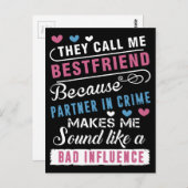 Carte Postale ils m'appellent meilleur ami parce que partenaire  (Devant / Derrière)