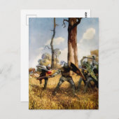 Carte Postale "Ils ont combattu à pied" par NC Wyeth (Devant / Derrière)