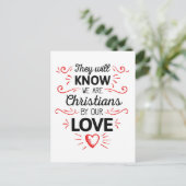 Carte Postale Ils sauront que nous sommes chrétiens par notre am (Debout devant)