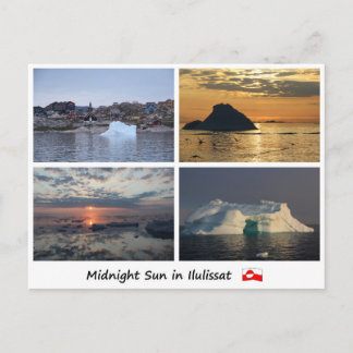 Carte postale Ilulissat soleil de minuit