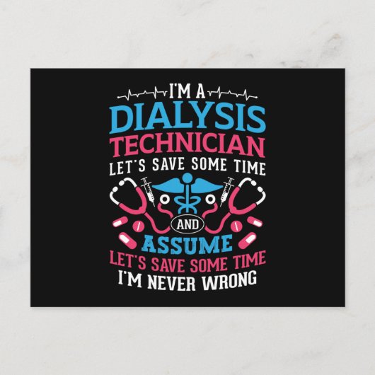 Carte Postale I'm A Dialysis Technician Nephrology Dialysis Tech (Devant)