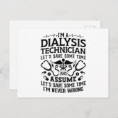 Carte Postale I'm A Dialysis Technician Nephrology Tech Dialysis (Devant / Derrière)