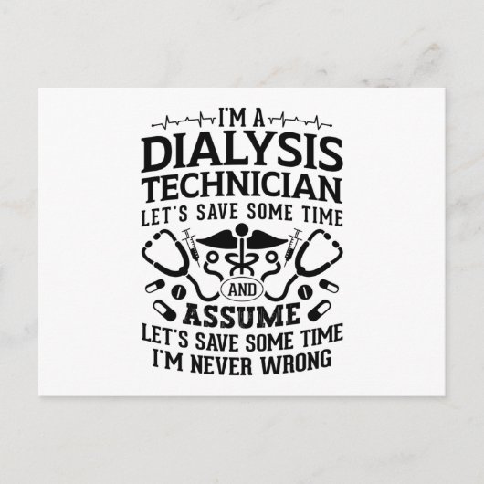 Carte Postale I'm A Dialysis Technician Nephrology Tech Dialysis (Devant)